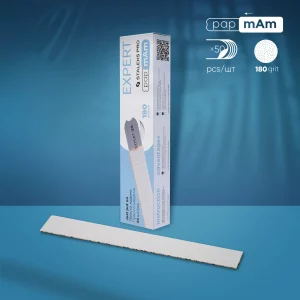 STALEKS Archivos desechables blancos de PapmAm para lima de uñas recta EXPERT 20 180grit (50 piezas)