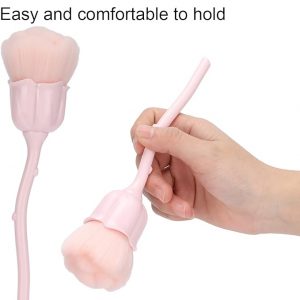 Brocha universal para maquillaje o manicura en forma de rosa